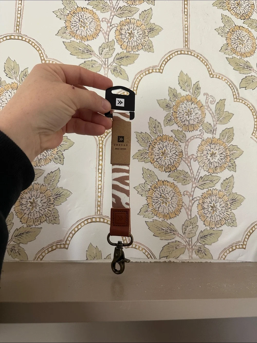 Thread Brown Zebra-Print Key & Card Holder Strap - Picture 1 of 3
